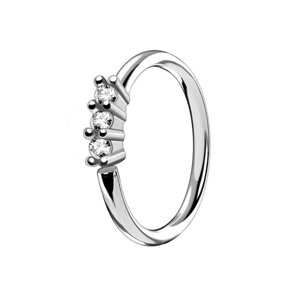 Triple Prong Set Clear CZ Seamless Ring.