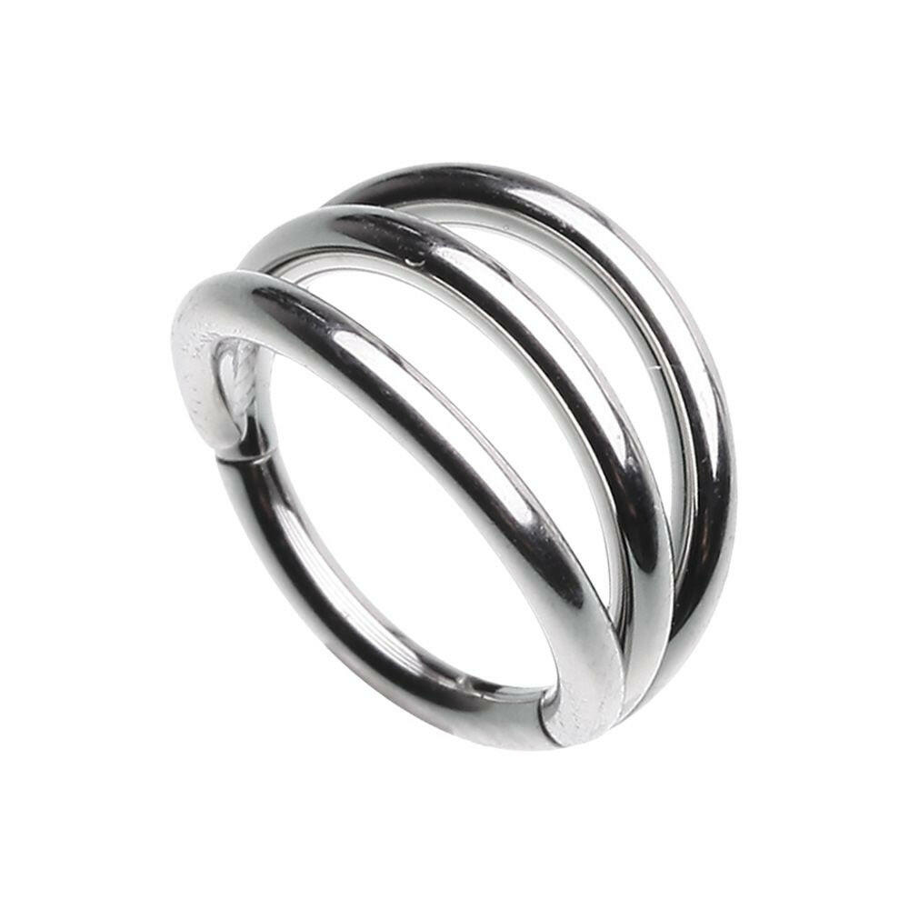 Triple Row Steel Seamless Hinged Clicker Ring.