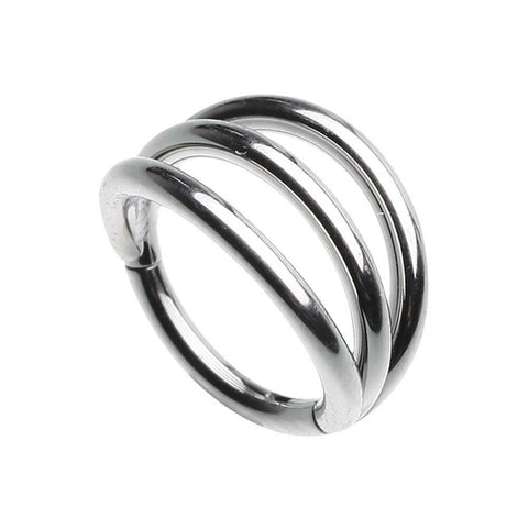 Triple Row Steel Seamless Hinged Clicker Ring.