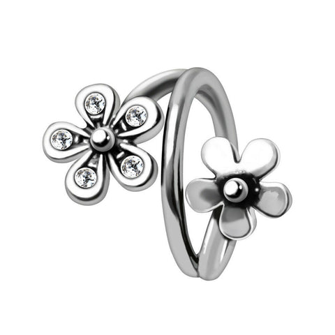 Twist Style Flower Seamless Ring.