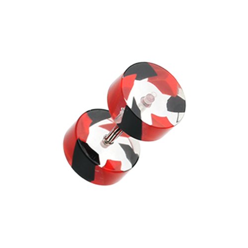 Two Tone Stripe UV Acrylic Fake Plug.