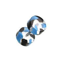 Two Tone Stripe UV Acrylic Fake Plug.