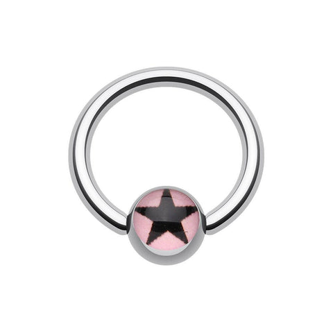 Vivid Star Logo Ball Captive Bead Ring.