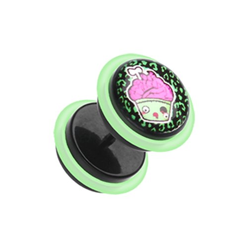 Zombie Cupcake Acrylic Fake Plug with O-Rings.