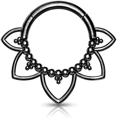 Surgical Steel Filigree Hinged Segment Hoop Ring - Impulse Piercings