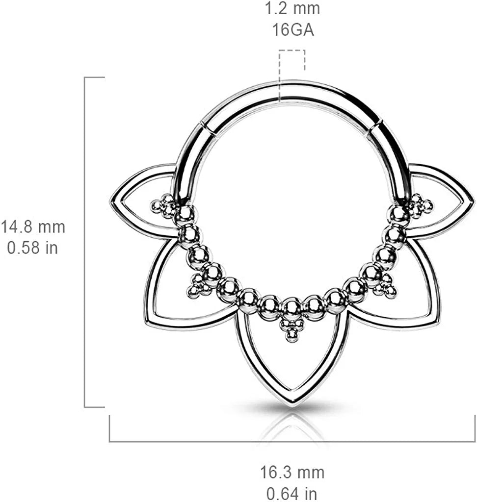 Surgical Steel Filigree Hinged Segment Hoop Ring - Impulse Piercings