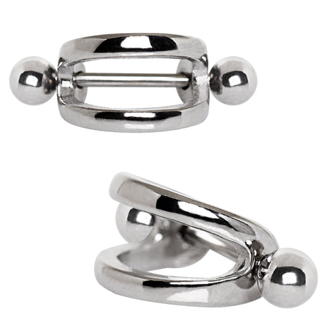 Stainless Steel Double Line Cartilage Cuff Earring.