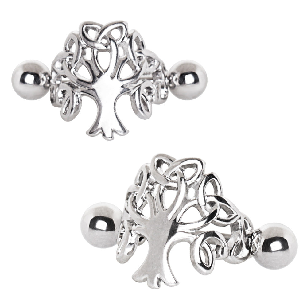 Stainless Steel Tree of Life Cartilage Cuff Earring.