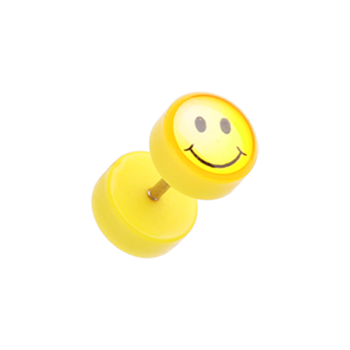 Smiley Yellow Acrylic Fake Plug.